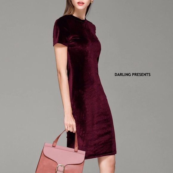 Darling Dresses & Skirts - 🎉HP🎉 RED WINE VELVET DRESS